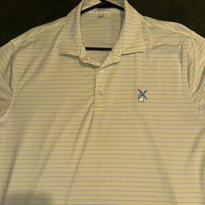 Men's Yellow Striped Polo Shirt